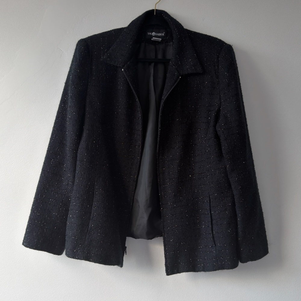 Sag Harbor Black Textured Blazer